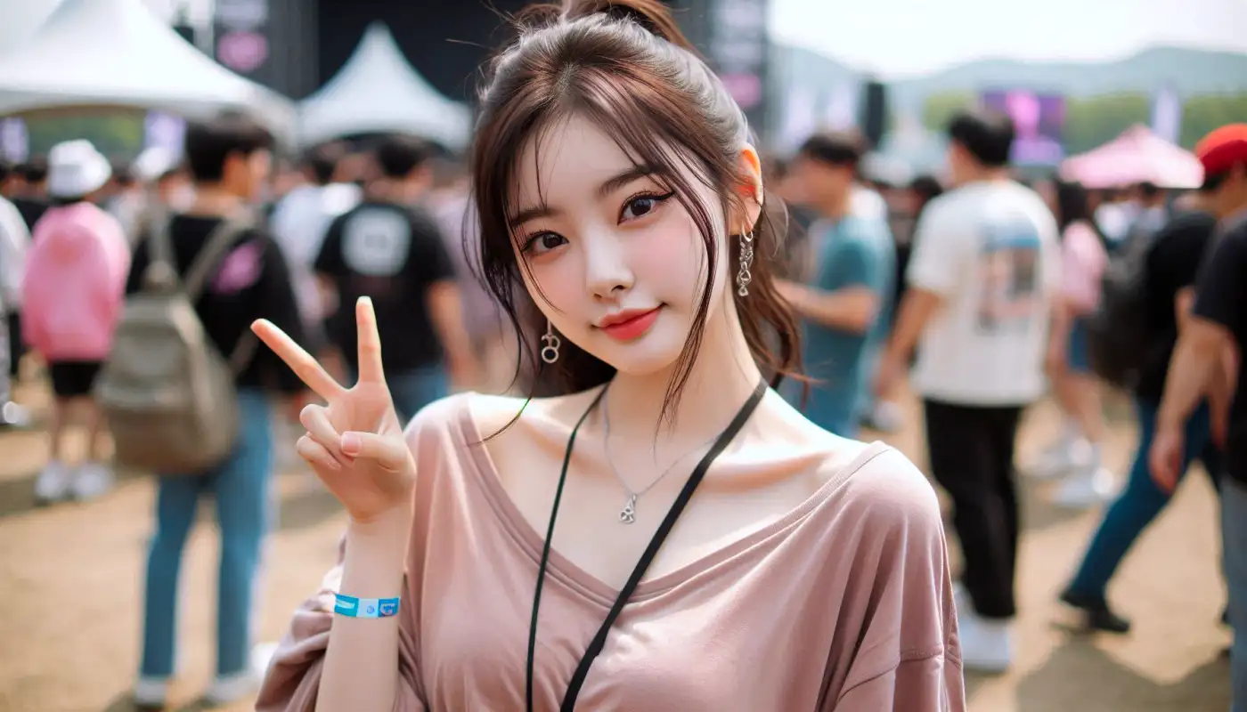 페스티벌-돗자리-알아보는-여성의-모습