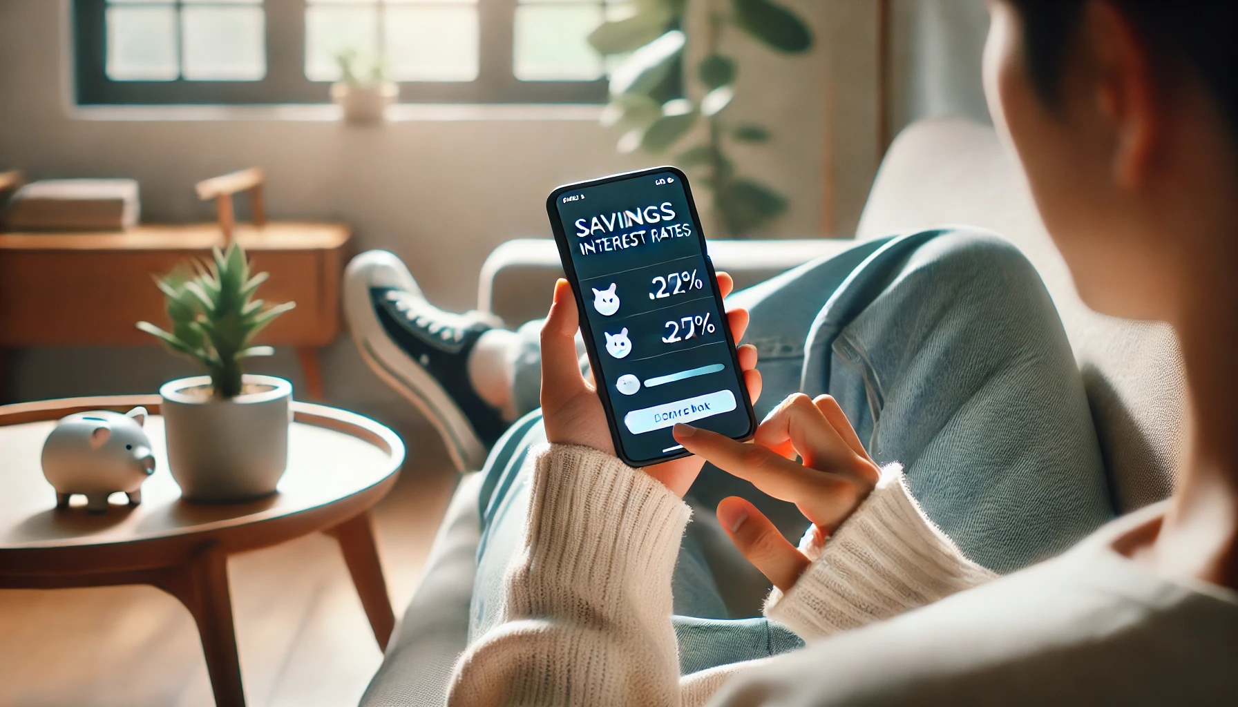 DALL·E 2025-02-26 14.53.53 - A lifestyle image of a person using a mobile banking app to check their savings account with preferential interest rates (우대금리). The person is sitting DALL·E 2025-02-26 14.53.53 - A lifestyle image of a person using a mobile banking app to check their savings account with preferential interest rates (우대금리). The person is sitting