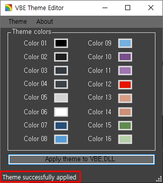 Theme successfully applied