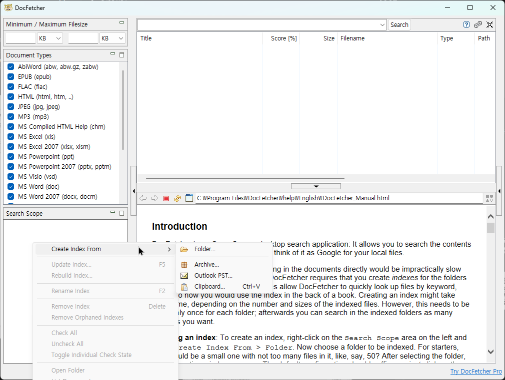 파일 내용 검색 끝판왕 DocFetcher: 내 PC를 구글처럼 검색하는 법3