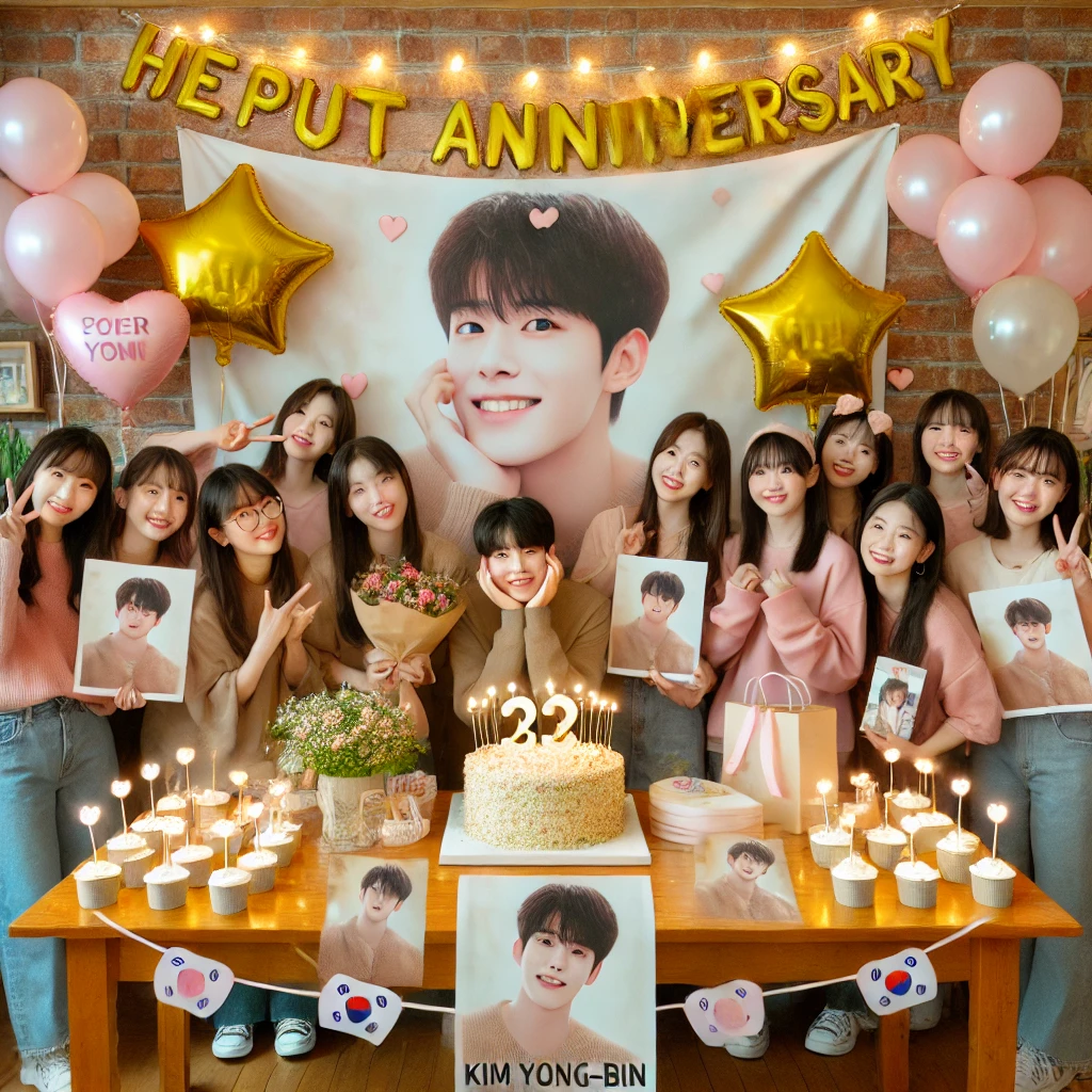 김용빈의 데뷔일을 축하하는 팬들의 따뜻한 서포트 현장