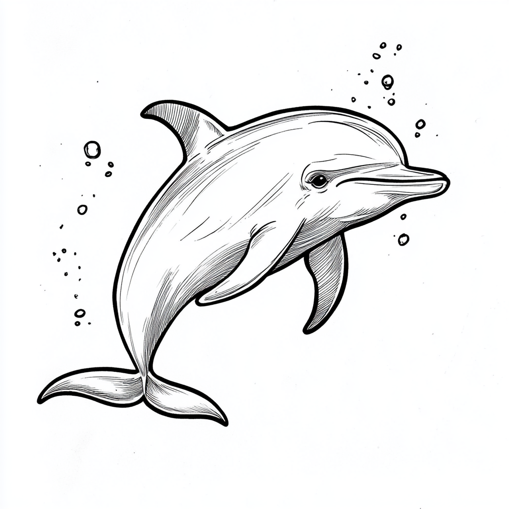 미소짓는 돌고래 색칠전