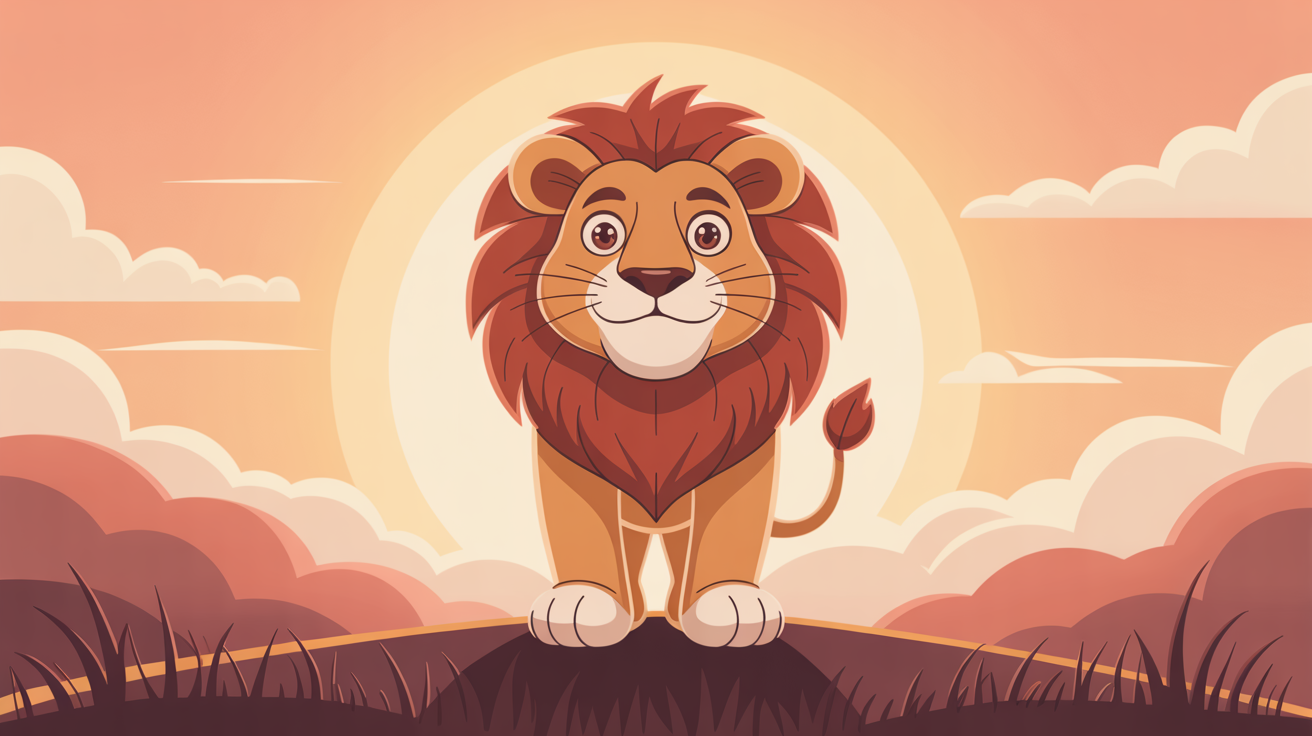 감정을 품은 ENFJ 사자 캐릭터