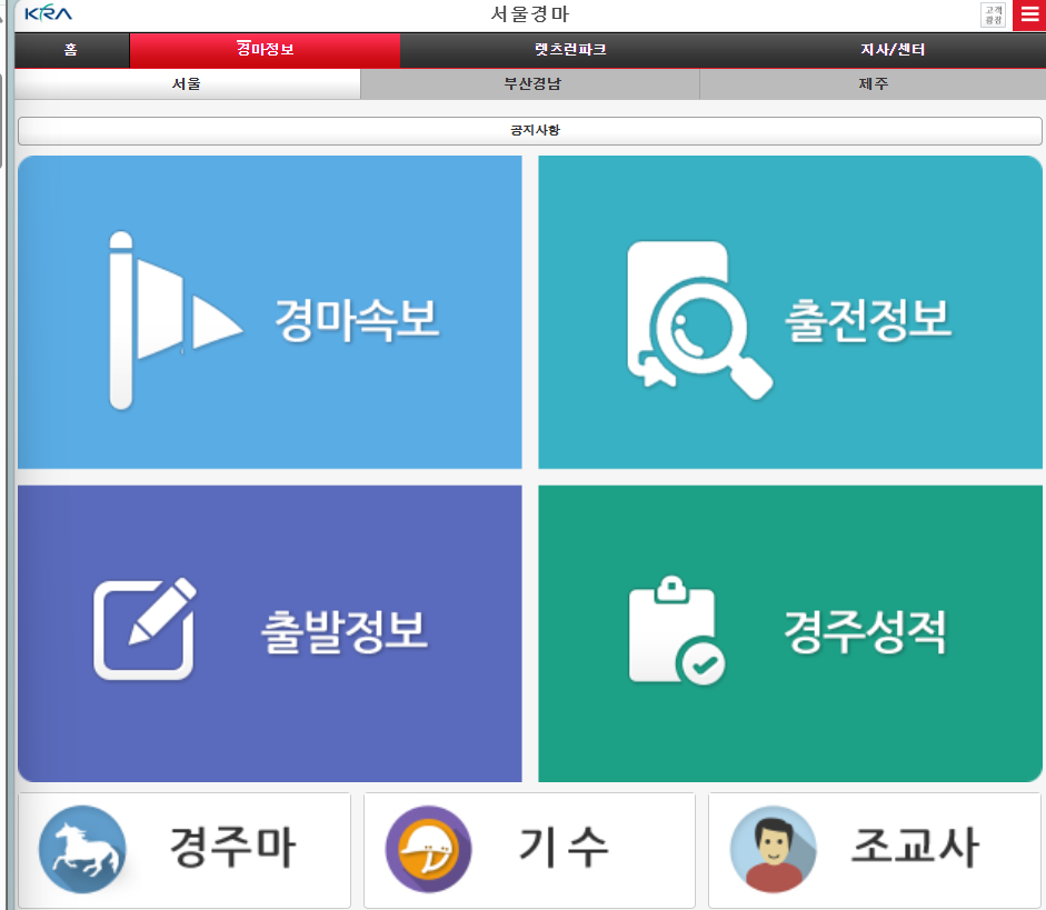 한국마사회 경마정보