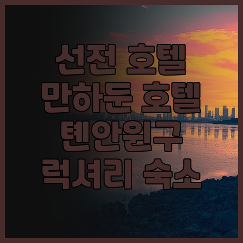 선전 톈안윈구 만하둔 호텔 후기 럭셔..