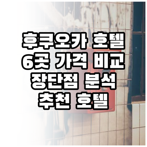후쿠오카 호텔 6곳 가격 비교 특징 장단점 한눈에 보기? 후쿠오카 호텔 6곳 가격 비교 특징