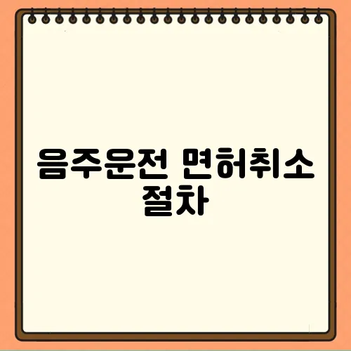 음주운전 면허취소 절차