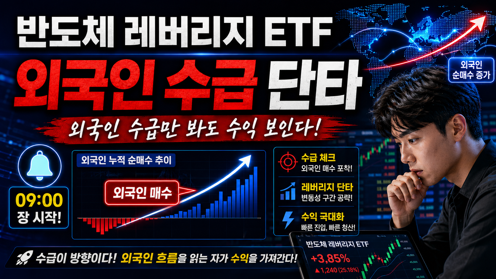 반도체 레버리지 ETF 단타, 외국인 수급만 봐도 수익 보인다