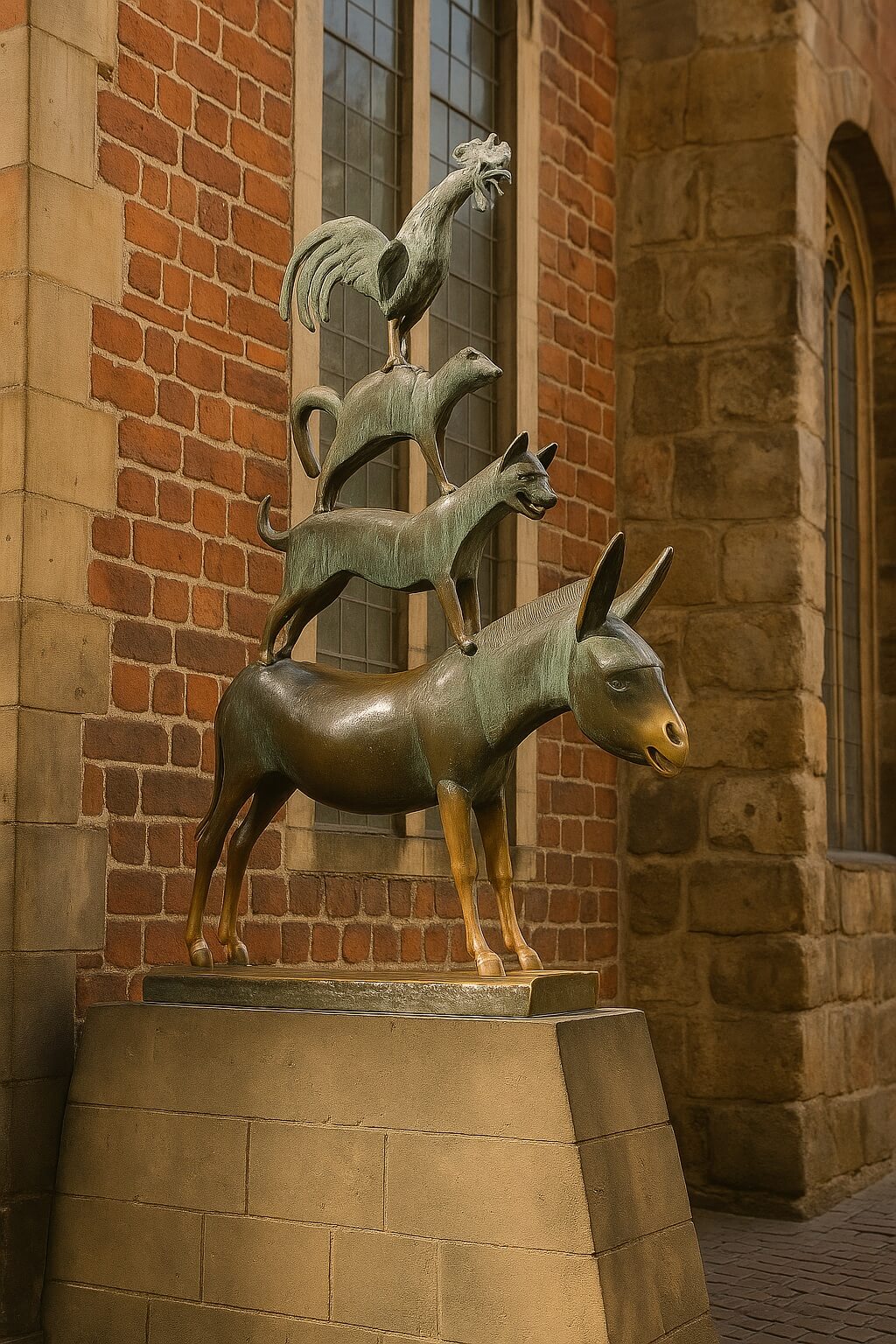 브레멘 음악대 동상 사진