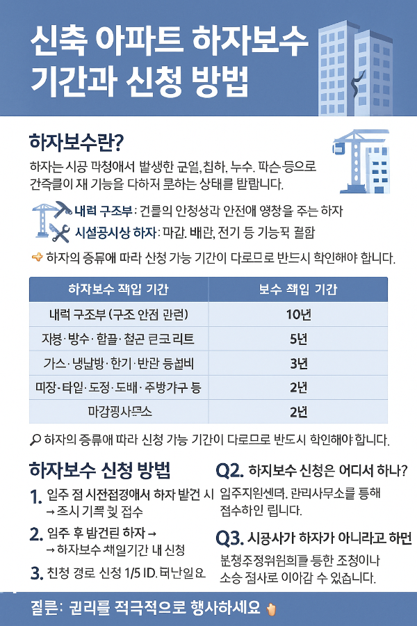 신축 아파트 하자보수 신청