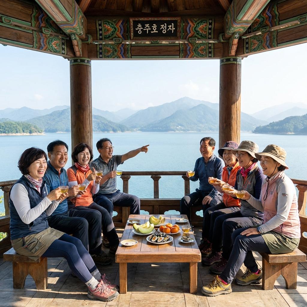 충주 종댕이길 정자 위치(간식 먹기 좋은 명당)