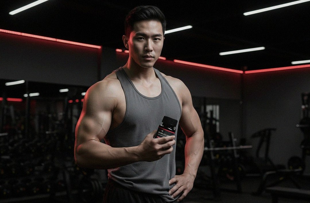 Korean Asian man in 40s searching on smartphone at home