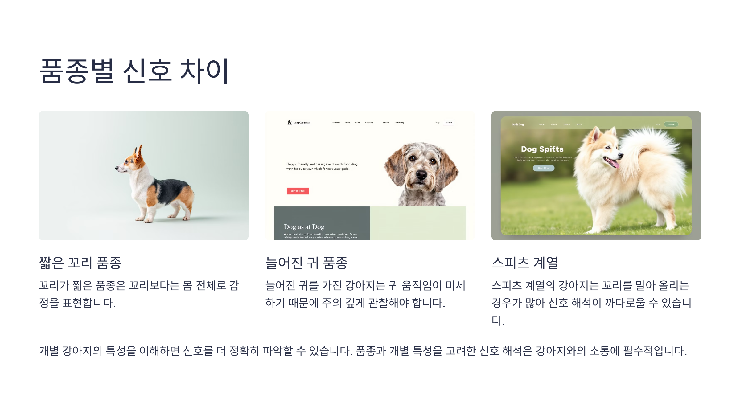 품종별 신호 차이