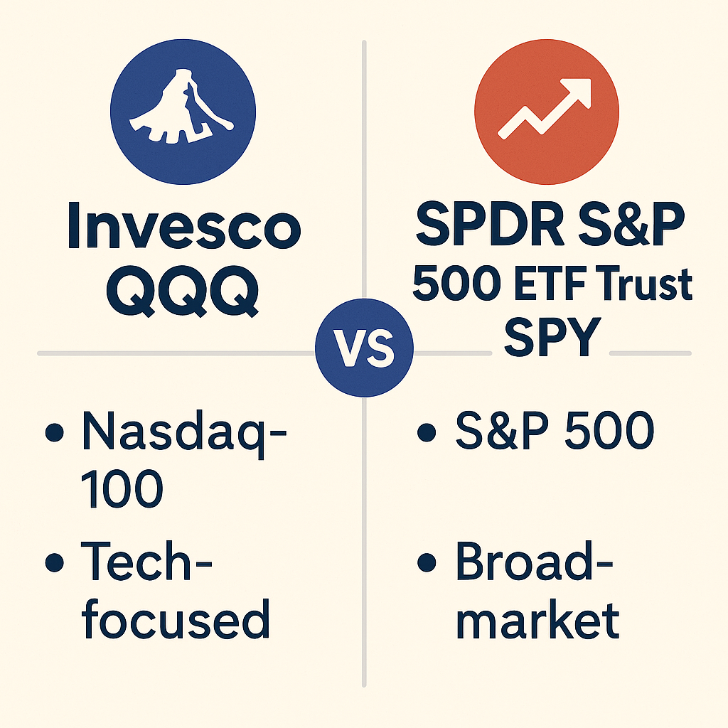 QQQ vs SPY 장단점 비교 이미지