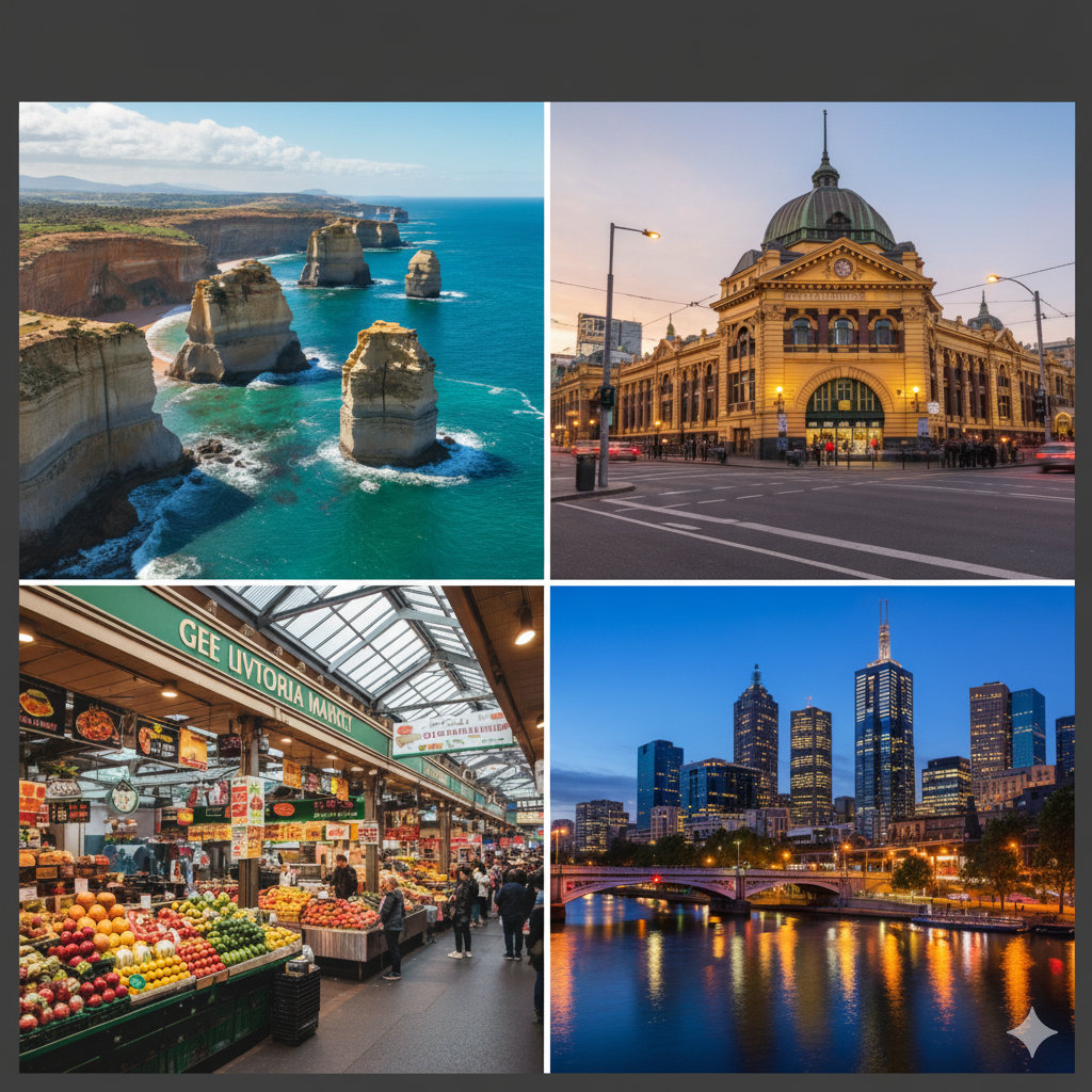 호주 멜버른 여행 필수 코스: 12사도 바위 해안 절경부터 플린더스역, 퀸 빅토리아 마켓까지 완벽 정복! (호주 멜버른 핵심 관광지 가이드)