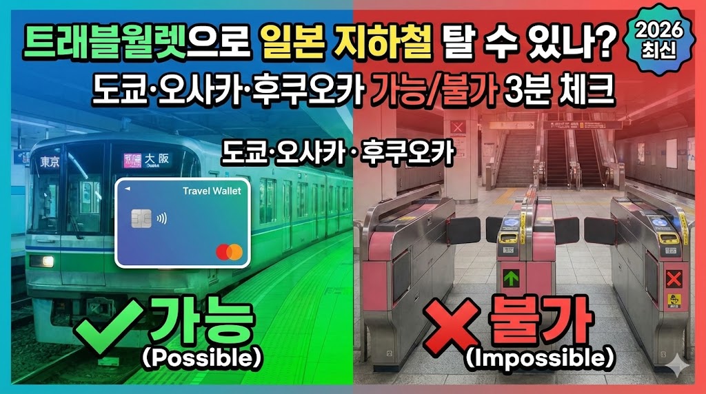 트래블월렛으로 일본 지하철 탈 수 있나? (2026 최신)|도쿄·오사카·후쿠오카 가능/불가 3분 체크
