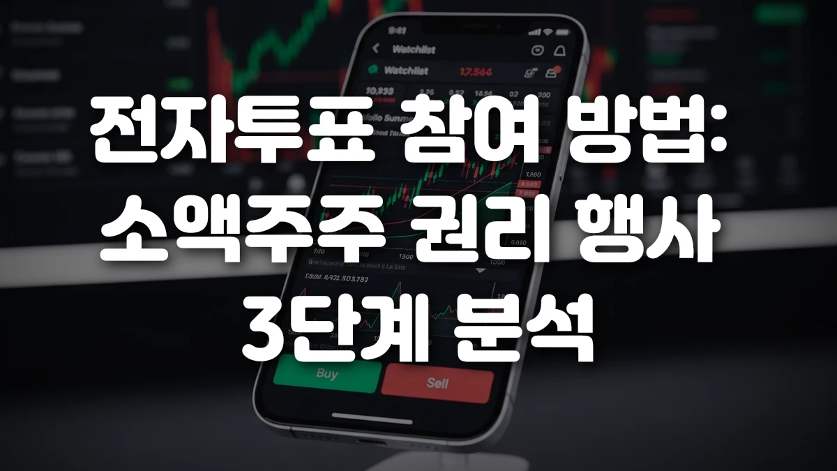 전자투표 참여 방법 소액주주 권리 행사 3단계 분석