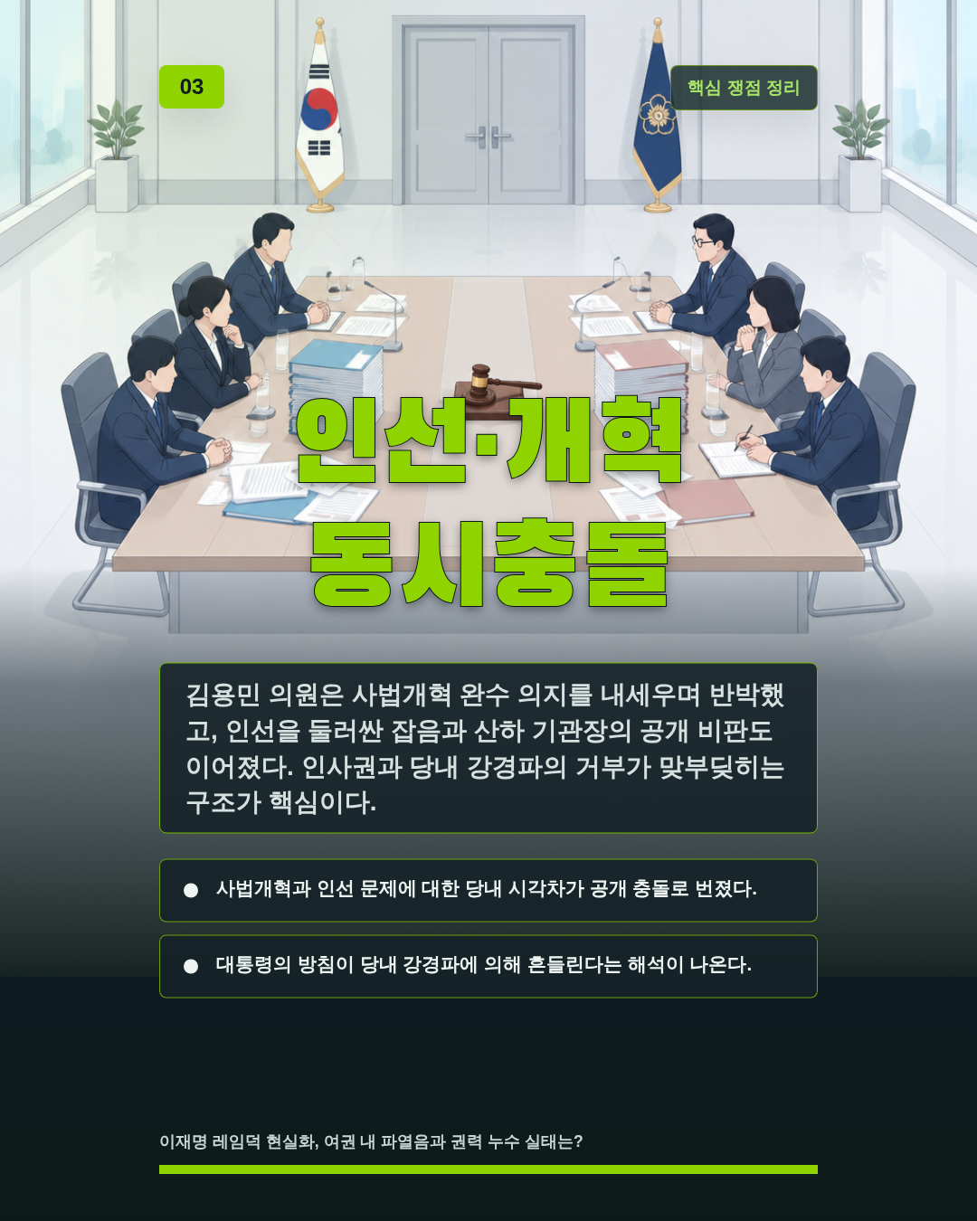 인선&middot;개혁 동시충돌