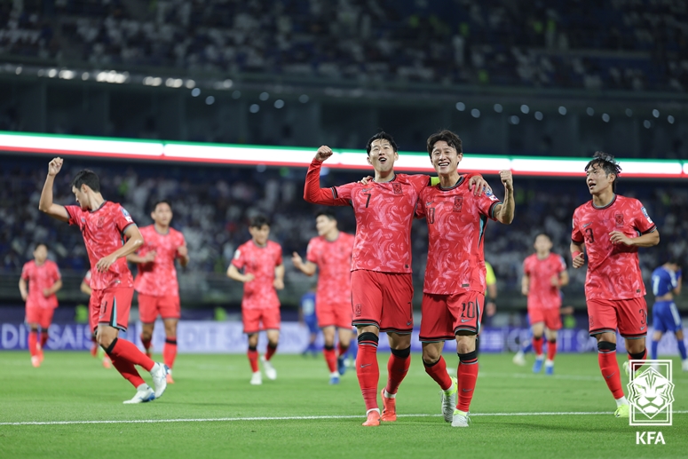 축구 국가 대표팀 경기 모습