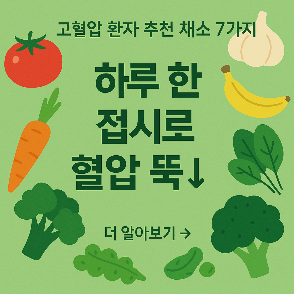 하루 한 접시로 혈압 뚝&darr; 고혈압 환자 추천 채소 7가지
