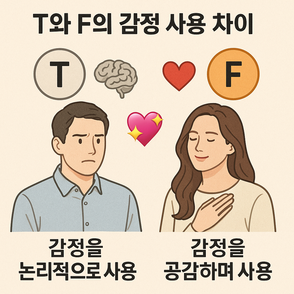 T와 F의 감정 사용 차이