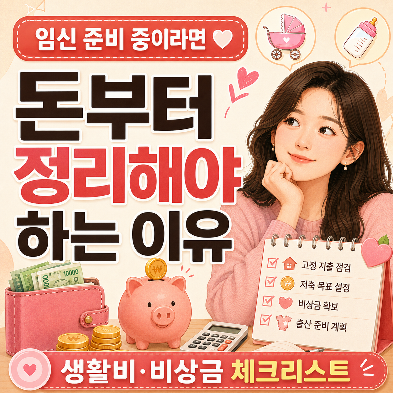 임신 준비 전 돈부터 정리해야 하는 이유 생활비 비상금 체크리스트 이미지