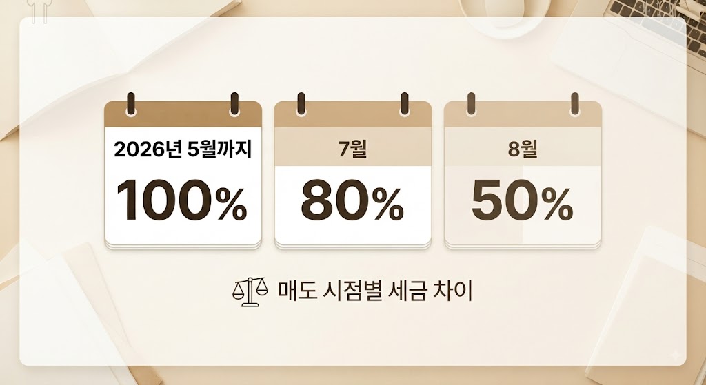 RIA 계좌 공제율 7월 80%에서 8월 50%로 하락, 매도 시점별 세금 차이 정보그래픽
