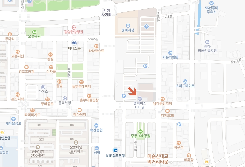 중마버스터미널 지도