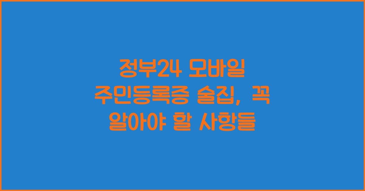 정부24 모바일 주민등록증 술집