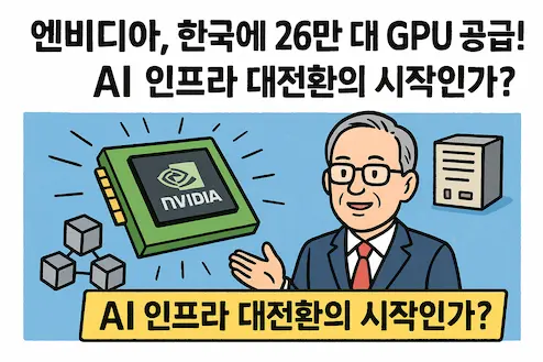 젠슨 황이 한국에 26만 개의 차세대 GPU &lsquo;블랙웰(Blackwell)&rsquo; 공급을 표현하는 이미지