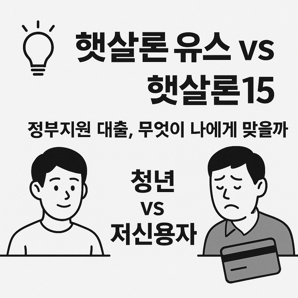 햇살론 유스 vs 햇살론15|정부지원 서민대출 비교 총정리
