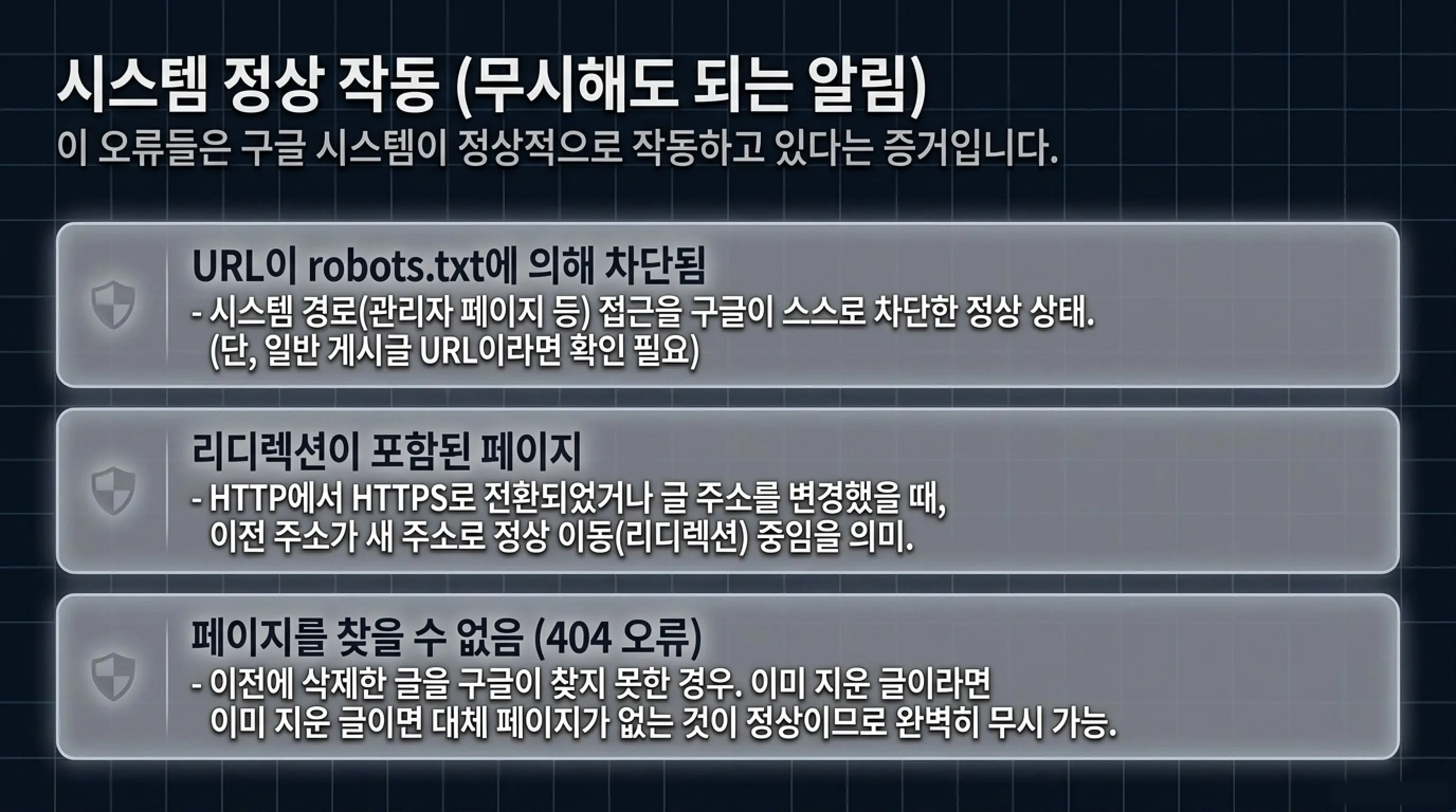 구글 서치콘솔 색인 오류 3. URL이 robots.txt에 의해 차단됨