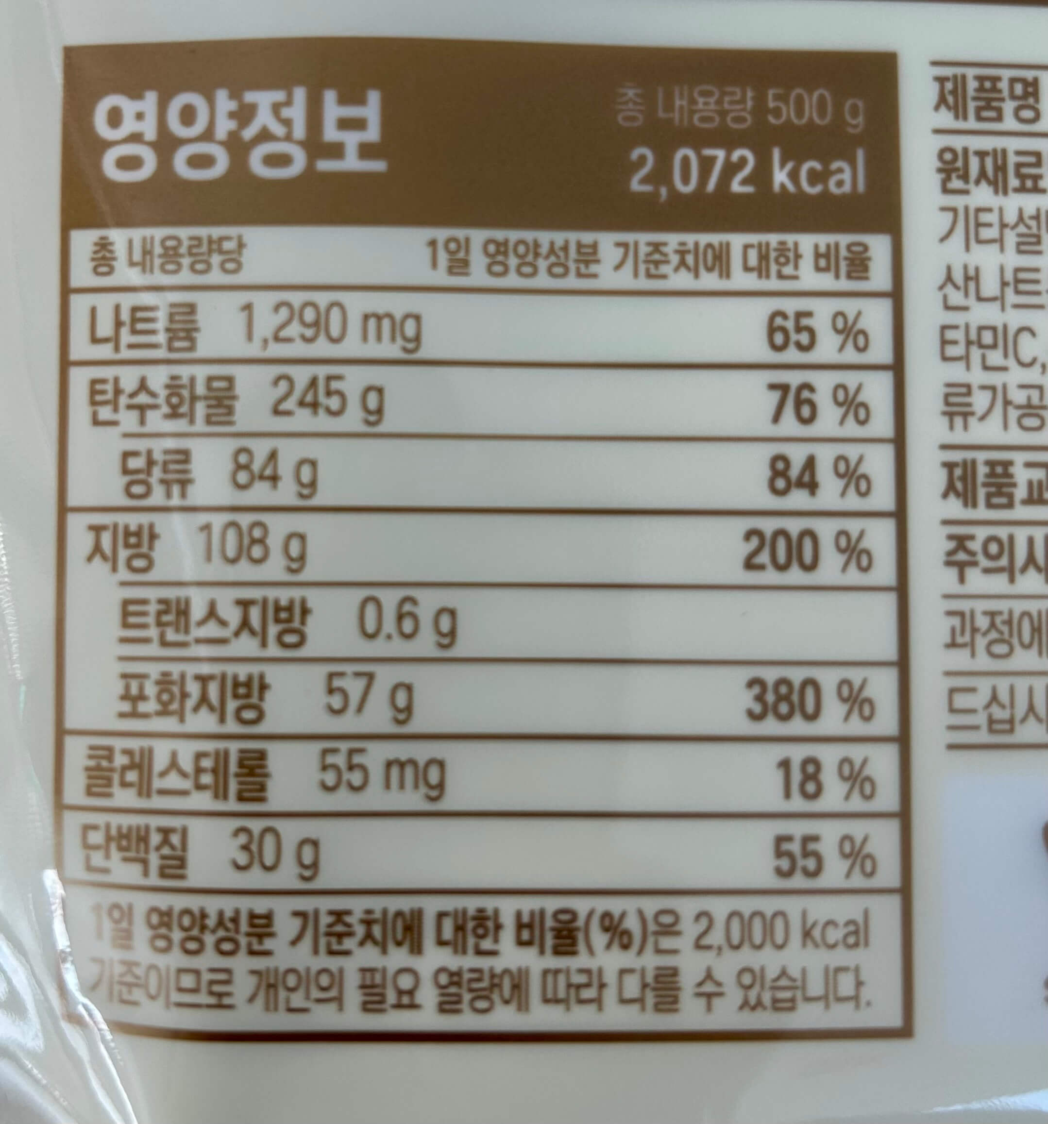 크림대빵 칼로리