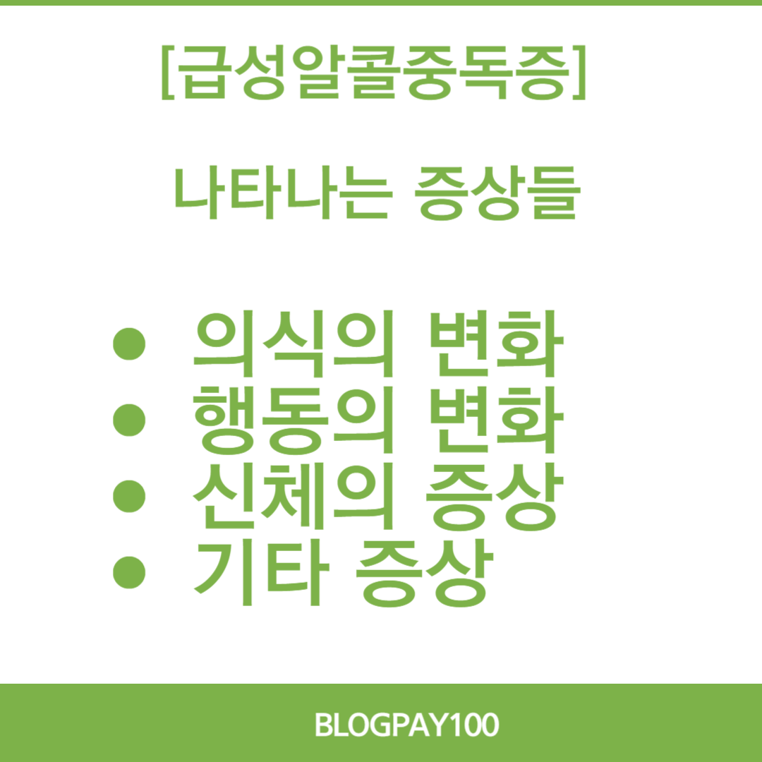 급성알콜중독증 증상,예방법