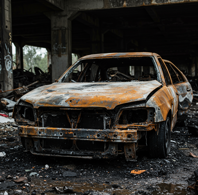 주차장 화재차량