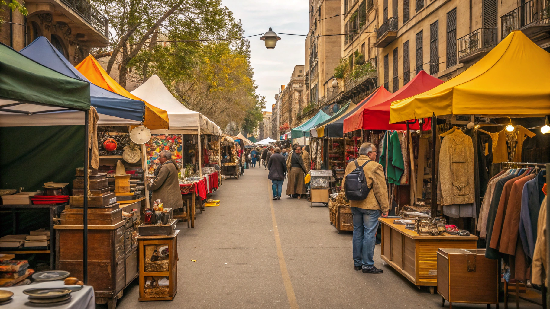 플리마켓 길거리 모습