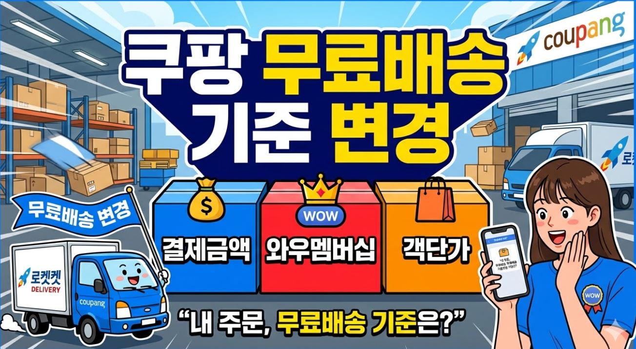 쿠팡 무료배송 기준변경 사진
