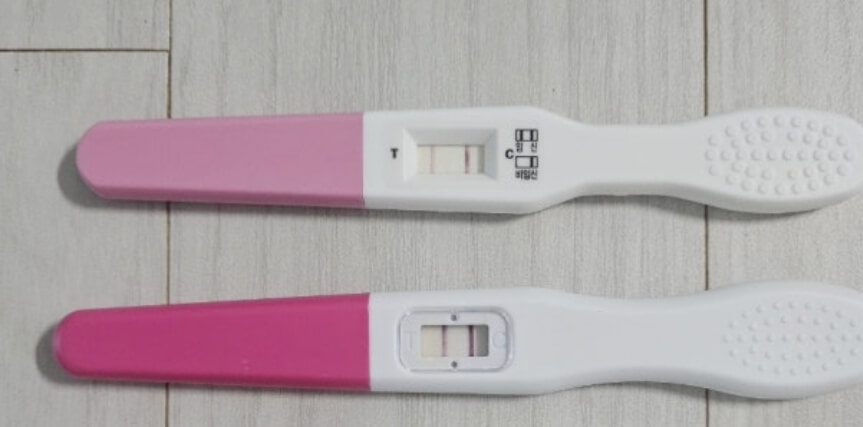 임신 테스트기 희미한 두줄