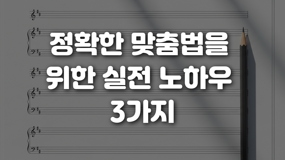 정확한 맞춤법을 위한 실전 노하우 3가지
