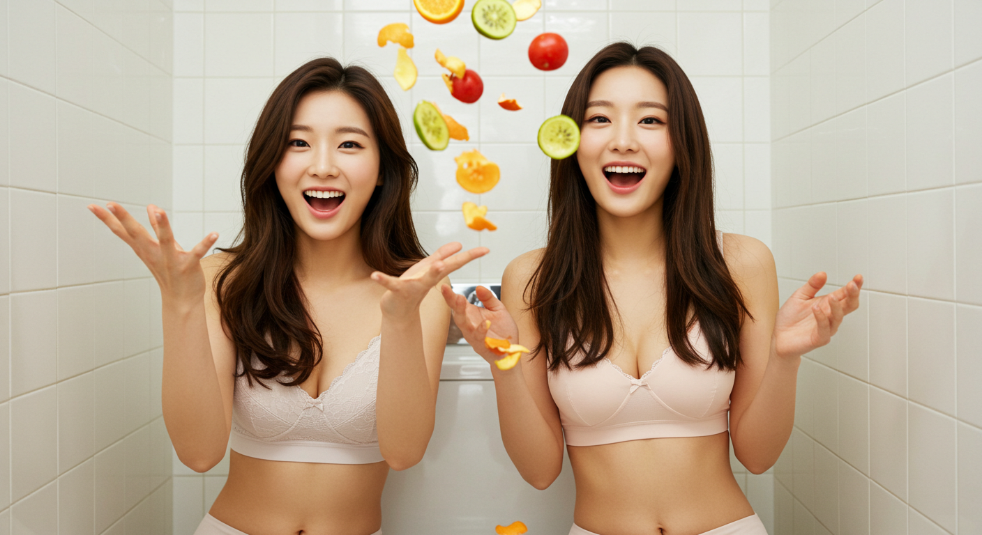 음식물을 던지는여자들