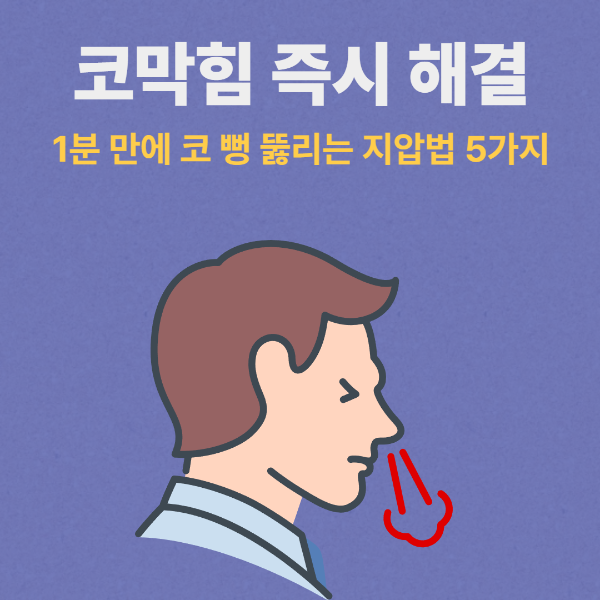코막힘 즉시 해결! 1분 만에 코 뻥 뚫리는 지압법 5가지