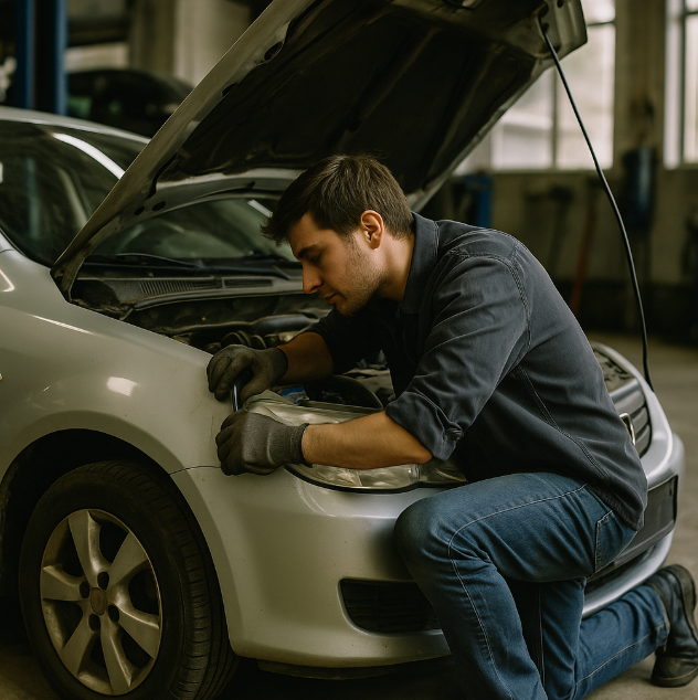 셀프 정비 하는 사진