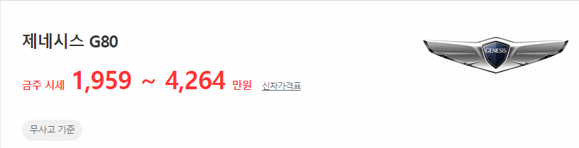 제네시스 G80 중고차