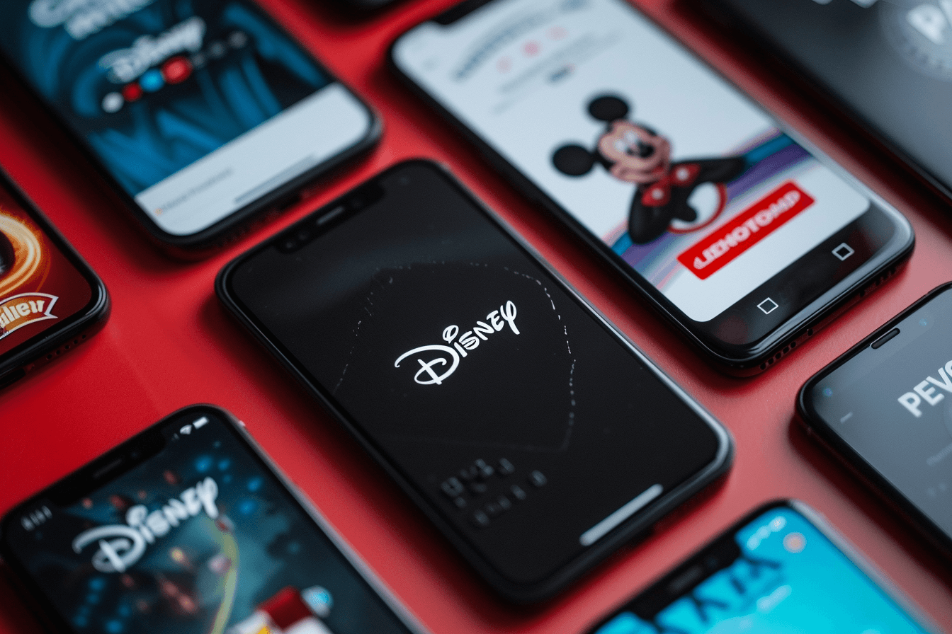 여러개의-스마트폰의-디즈니-플러스-화면