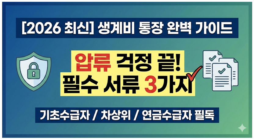 [2026 최신] 생계비 통장 완벽 가이드