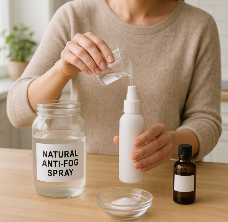 집에서 만드는 천연 김서림방지 스프레이 만드는 모습