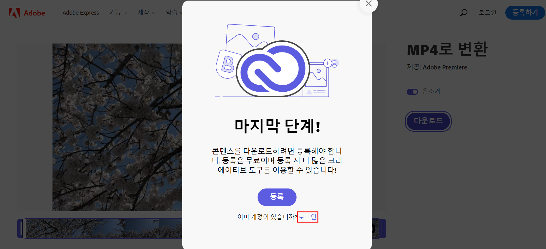 어도비 MOV MP4 변환