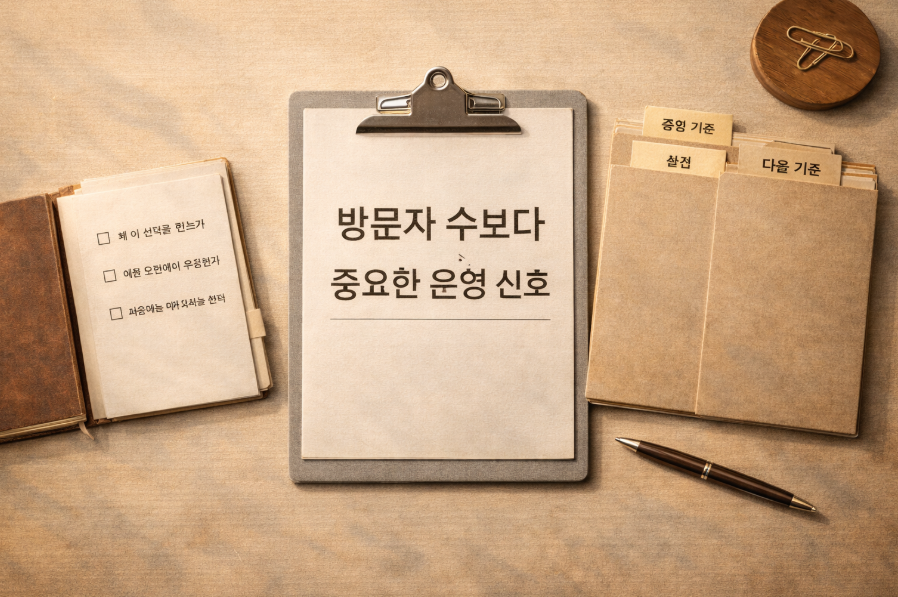 블로그 운영에서 방문자 수보다 중요한 운영 신호를 설명하는 정보형 대표 이미지