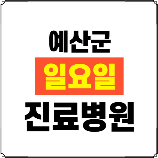 예산군 일요일 진료병원 찾기 ❘ 24시 휴일 주말 응급 야간 심야 문여는 병원