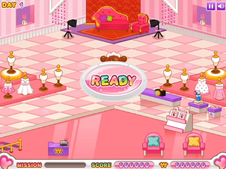 쥬디의-드레스샵-플래시게임-시작-화면